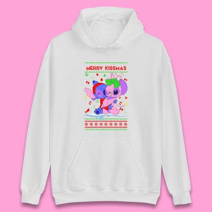 merry kissmas disney stitch and angel hoodie