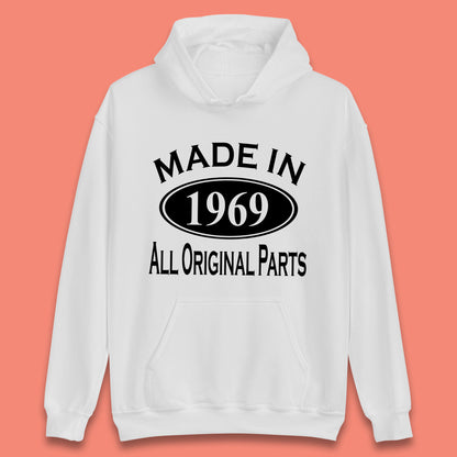 Made In 1969 All Original Parts Vintage Retro 54th Birthday Funny 54 Years Old Birthday Gift Unisex Hoodie