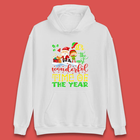 It's The Most Wonderful Time Of Year Christmas Santa Claus Reindeer Elf Xmas Season  Unisex Hoodie