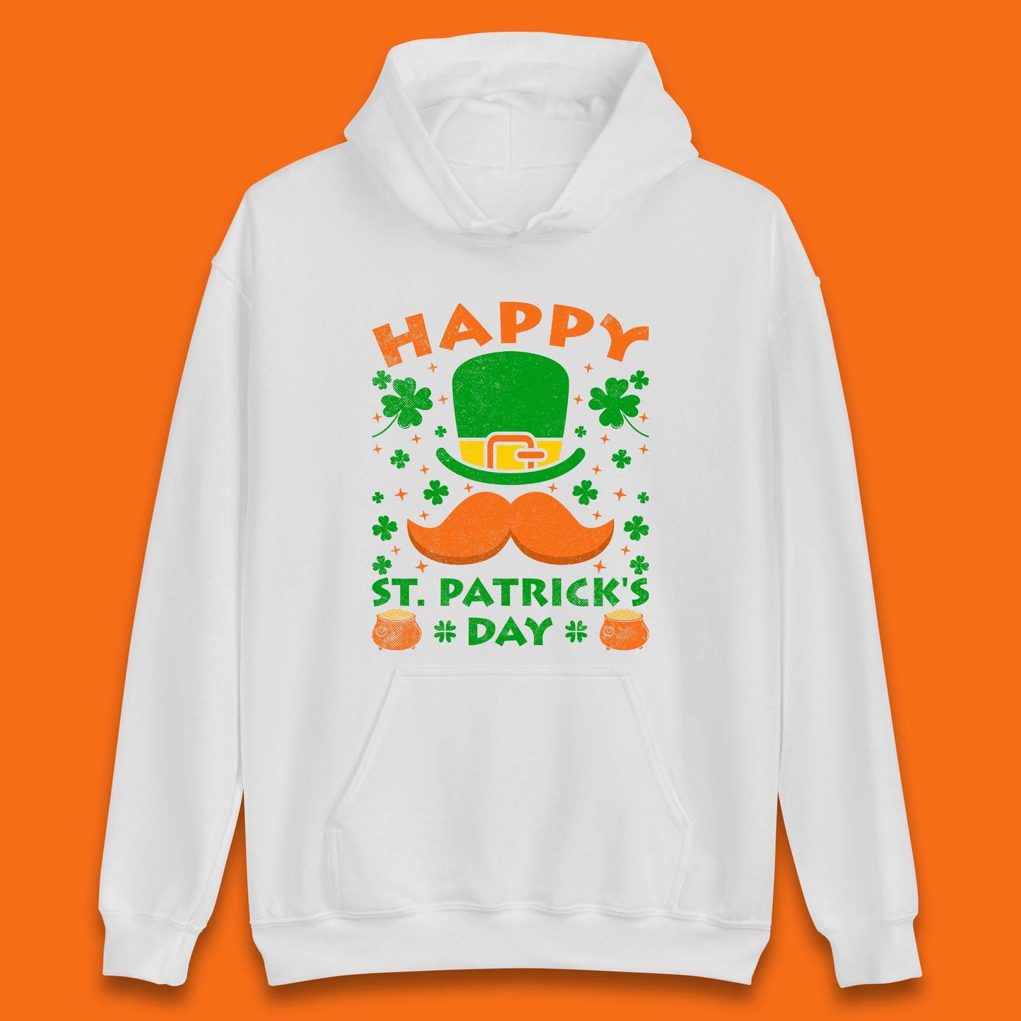 Leprechaun Hat & Ginger Mustache Unisex Hoodie