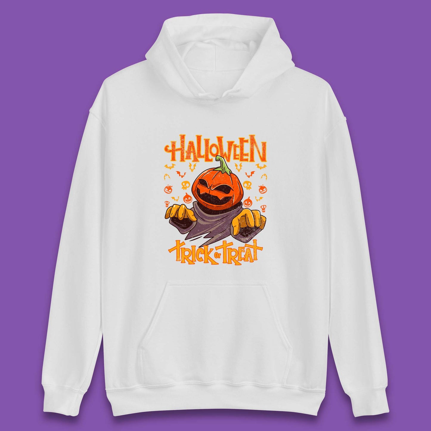 Halloween Trick Or Treat Pumpkin Character Halloween Scary Evil Pumpkin Unisex Hoodie