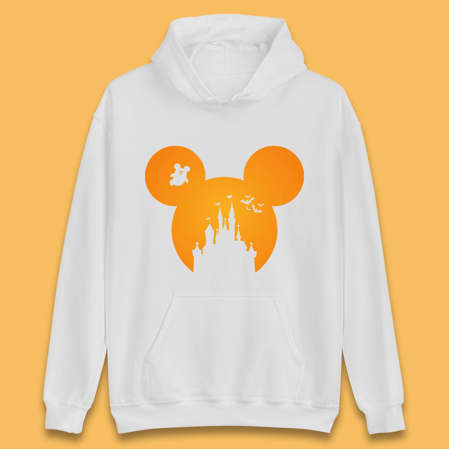 Disney Mickey Mouse Happy Halloween Disney Castle Halloween Scary Boo Flying Bats Unisex Hoodie