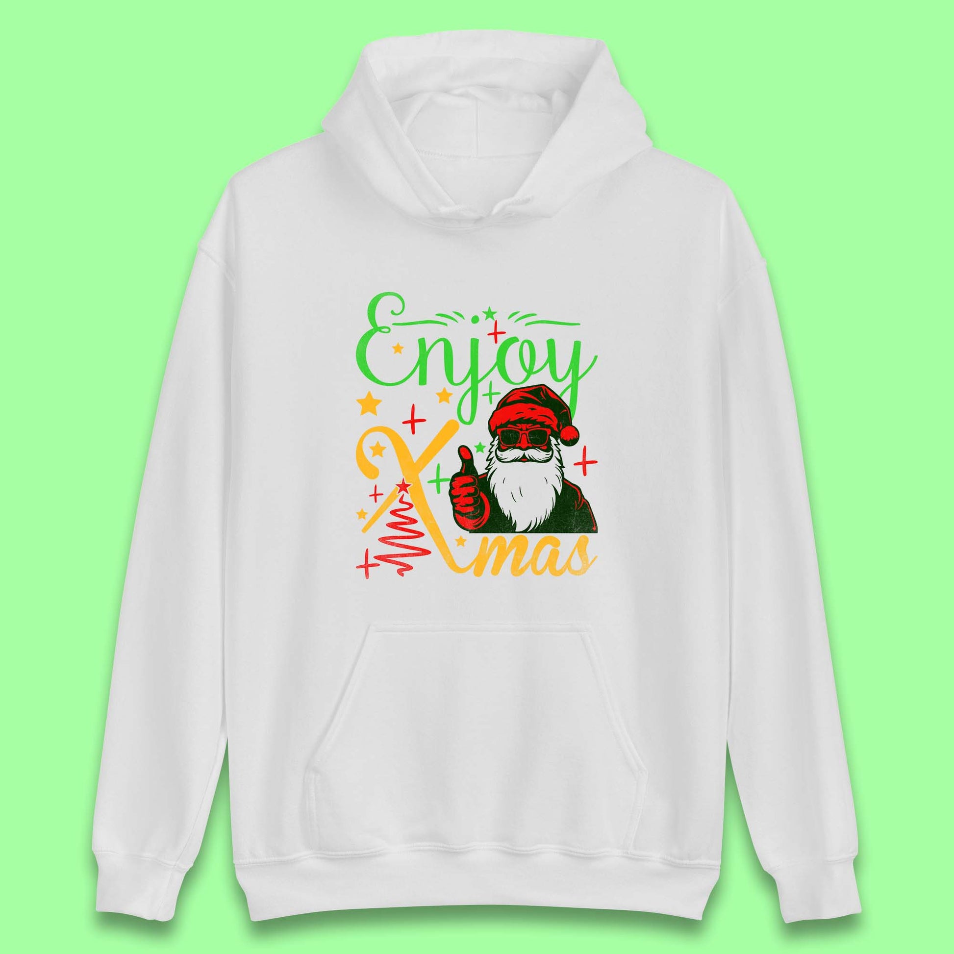 santa claus thumbs up christmas hoodie