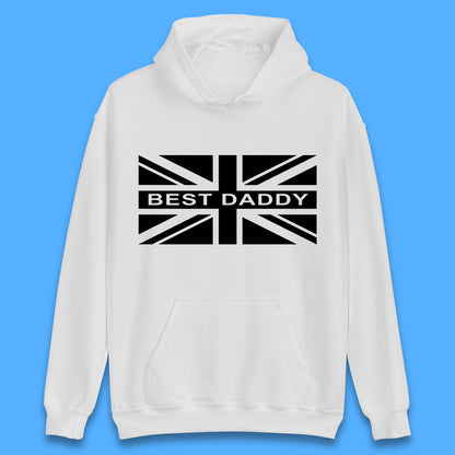 Best Daddy Vintage Union Jack Great Britain United Kingdom England Flag Patriotic Dad Father's Day Unisex Hoodie