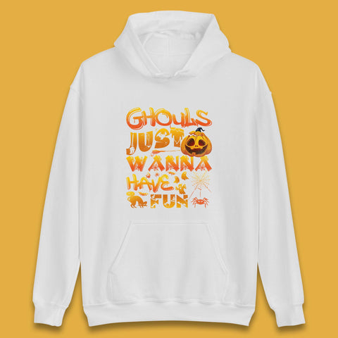 Ghouls Just Wanna Have Fun Halloween Disco Ghost Ghouls Night Out Spooky Season Unisex Hoodie