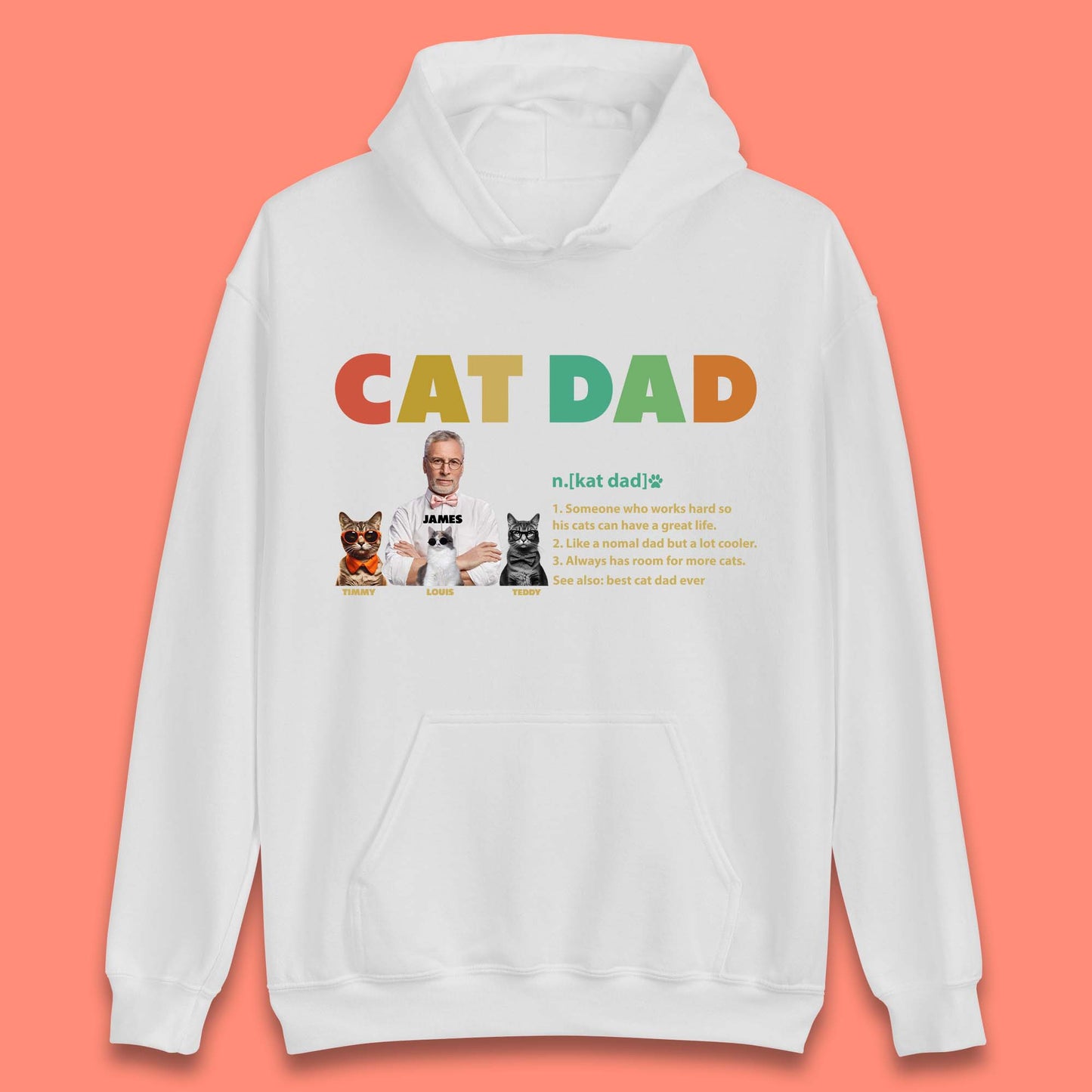 Personalised Cat Dad Unisex Hoodie