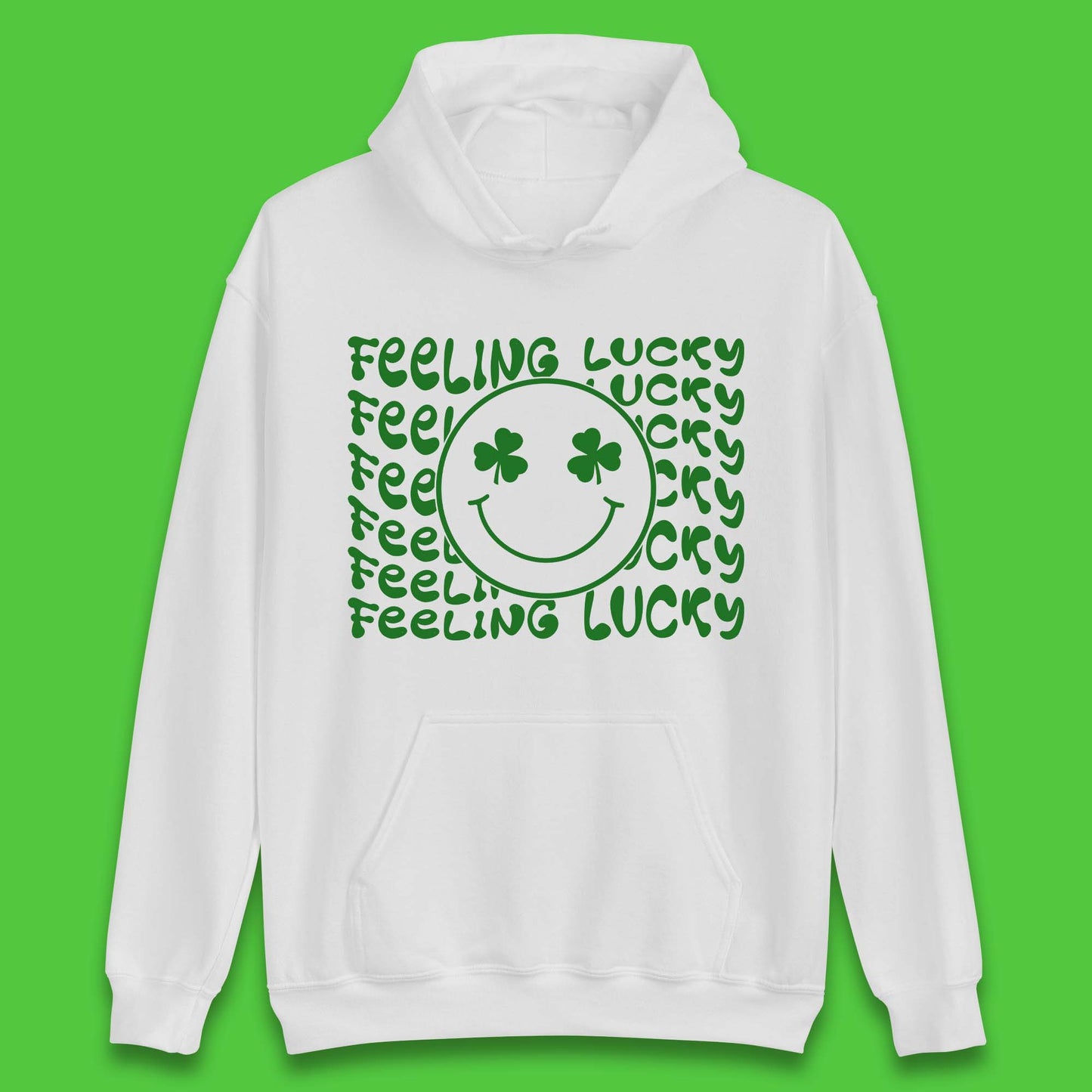 Feeling Lucky Smiley Shamrock Unisex Hoodie