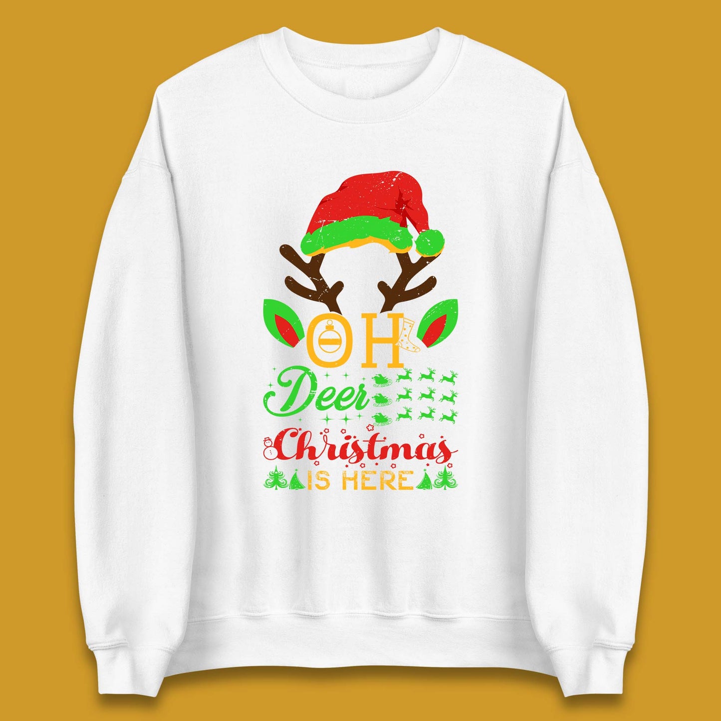 oh deer christmas is here sweatshirt