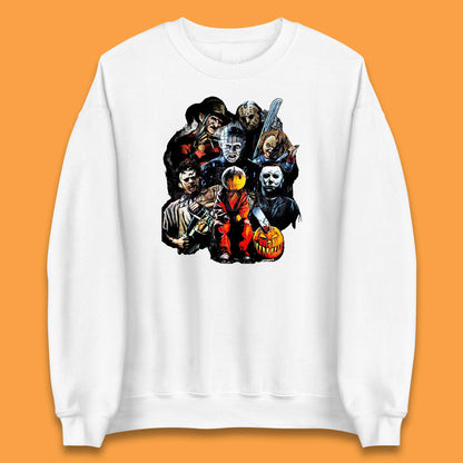 Halloween Horror Movie Characters Friends Halloween Villians Serial Killers Unisex Sweatshirt