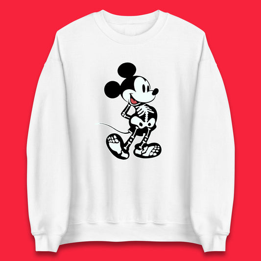 Disney Mickey Mouse Skeleton Funny Horror Scary Cartoon Character Mickey Skull Disneyland Vacation Trip Disney World Unisex Sweatshirt