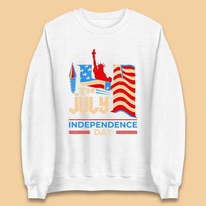 Statue Of Liberty 4th July USA Independence Day Celebration Fireworks Unisex Sweatshirt