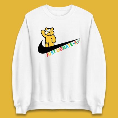 Just Donate Spotty Pudsey Bear Children In Need Fundraising Pudsey Bear Unisex Sweatshirt