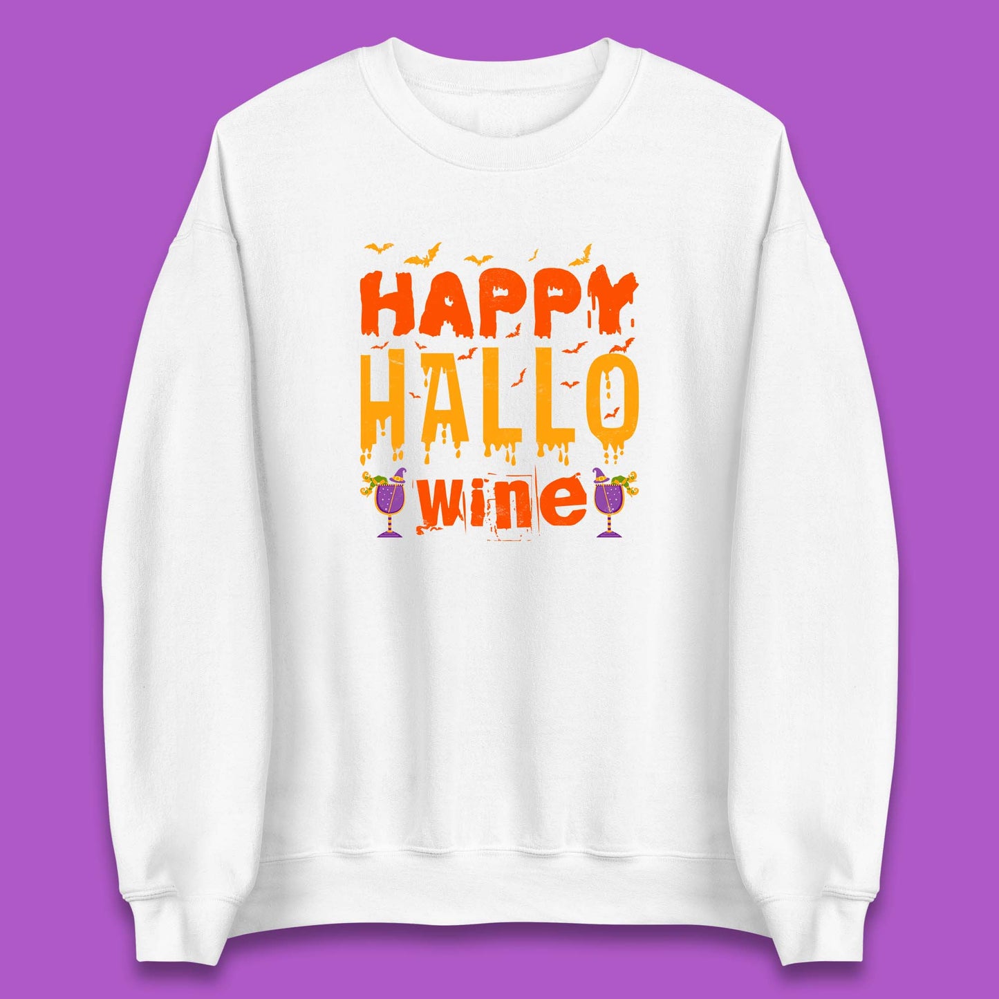 Happy Hallowine Funny Halloween Wine Drinking Party Wine Lover Unisex Sweatshirt