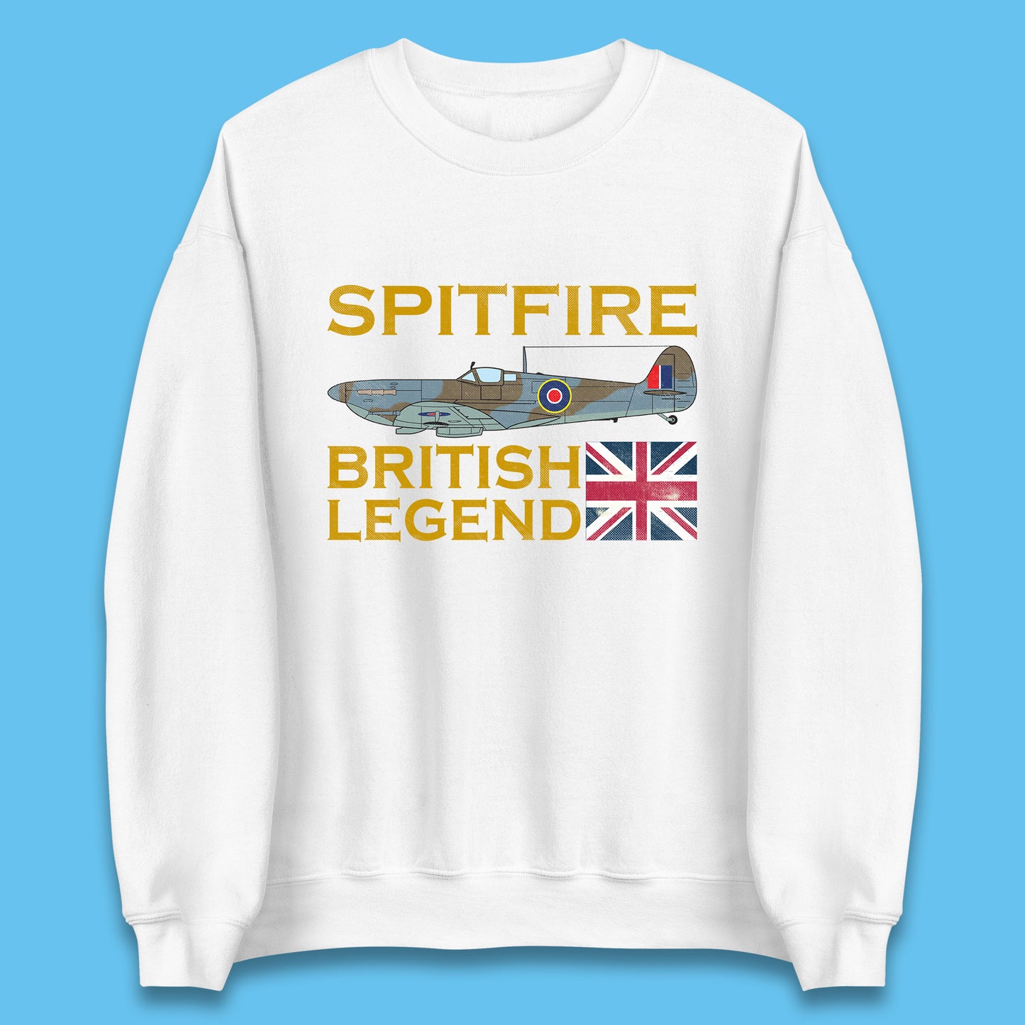 Supermarine Spitfire British Legend Fighter Aircraft Royal Air Force Spitfire WW2 Remembrance Day Unisex Sweatshirt