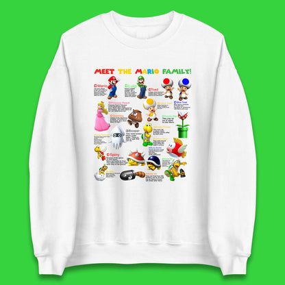 Meet The Mario Family Super Mario Vintage Mario Family Matching Costume Unisex Sweatshirt