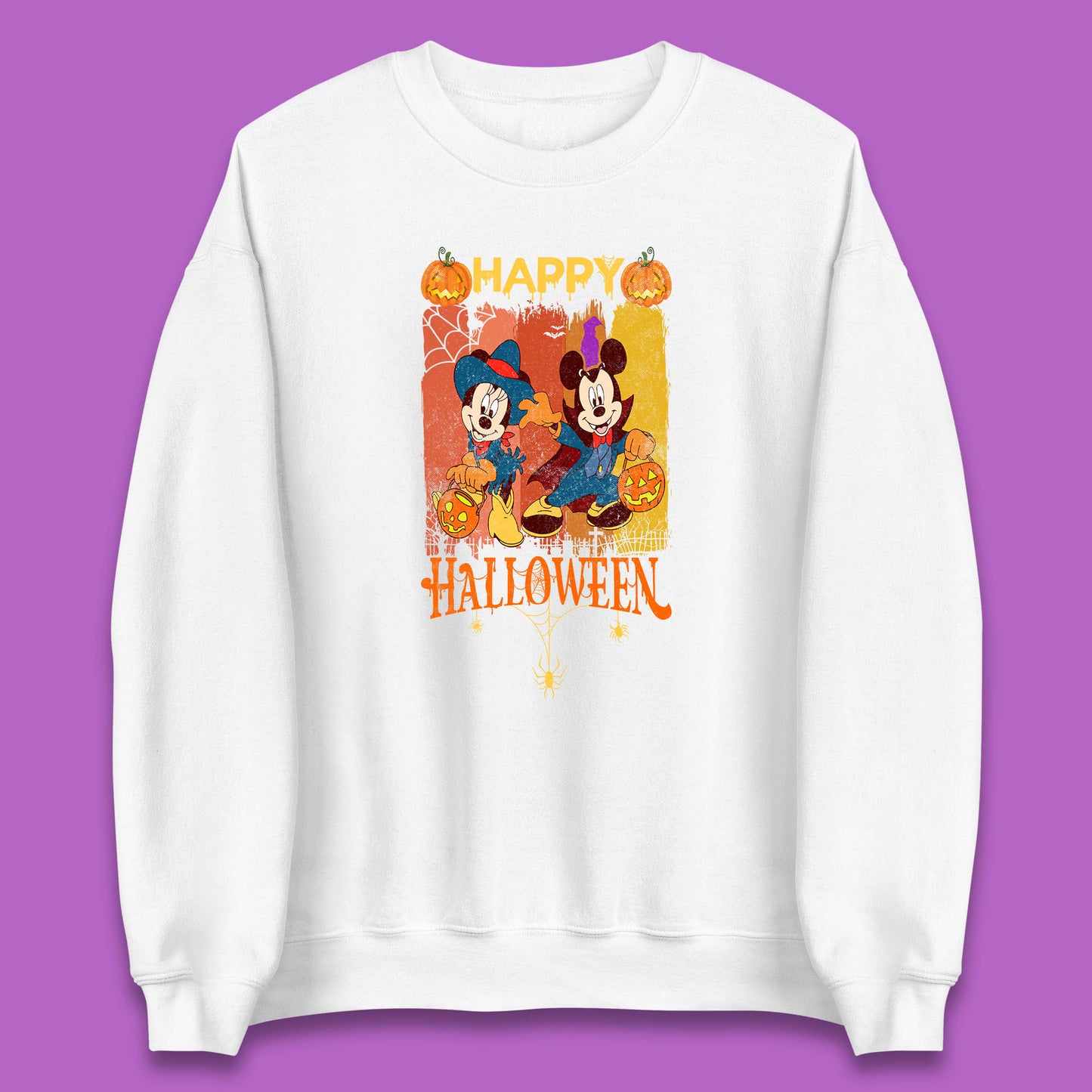 Happy Halloween Disney Witch Mickey Mouse Minnie Mouse Horror Scary Disneyland Trip Unisex Sweatshirt