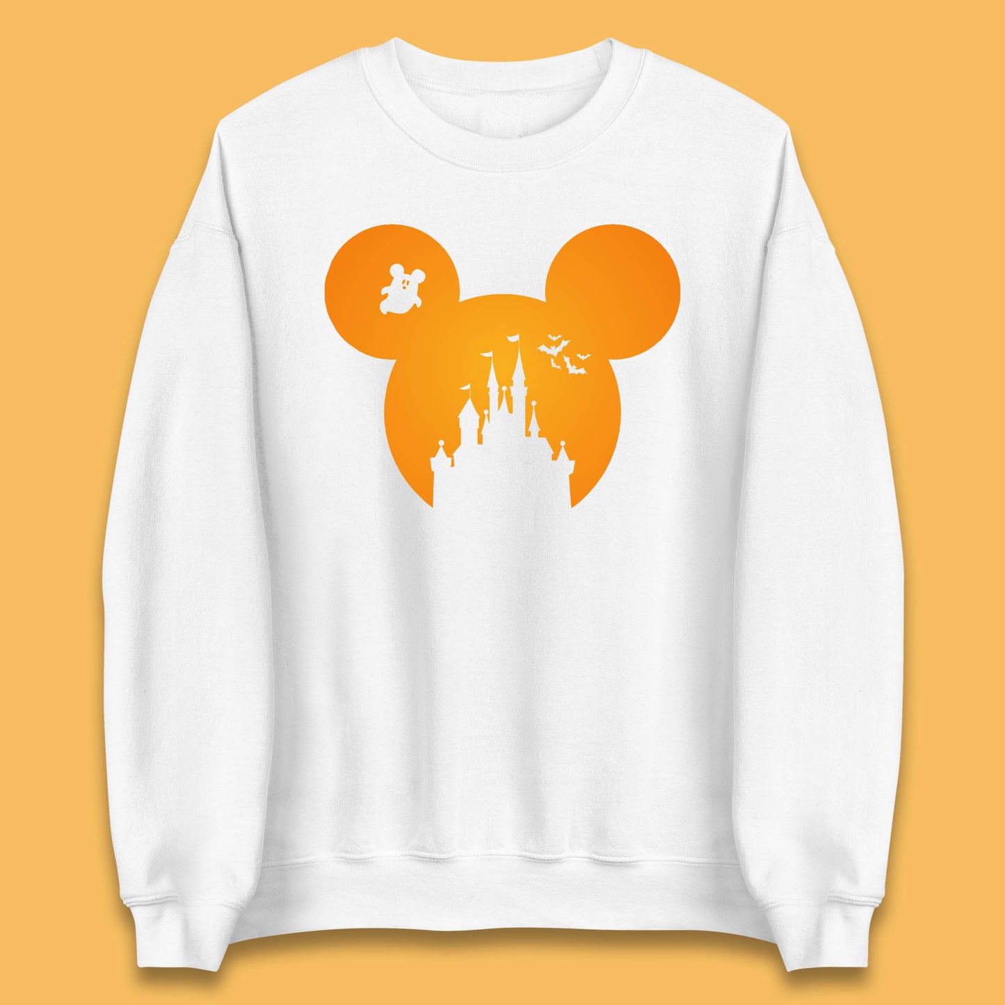 Disney Mickey Mouse Happy Halloween Disney Castle Halloween Scary Boo Flying Bats Unisex Sweatshirt