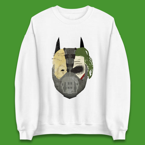 The Dark Knight Trilogy Batman Movie Villains Joker Scarecrow Bane Batman Trilogy Mashup Unisex Sweatshirt