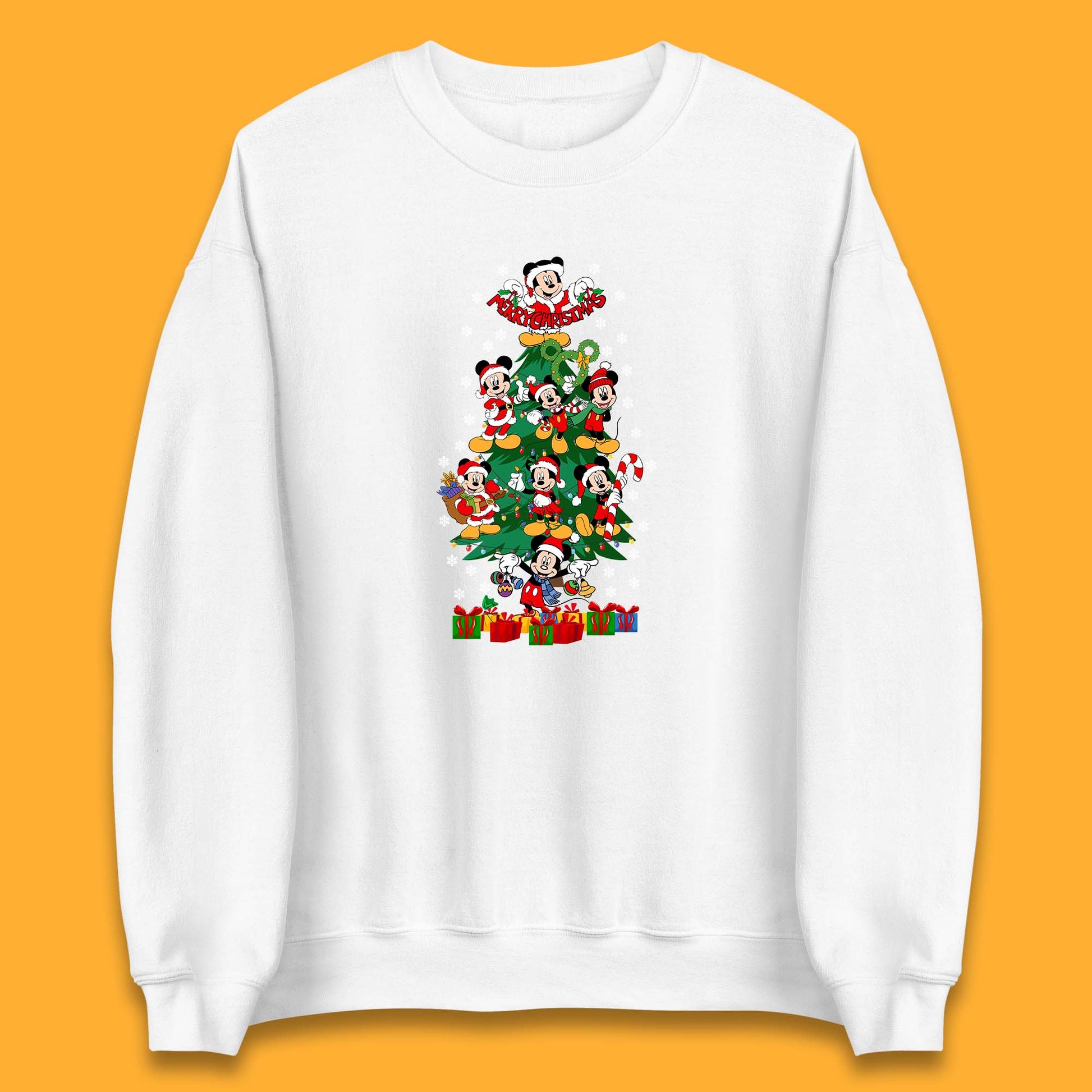 mickey mouse christmas tree sweater