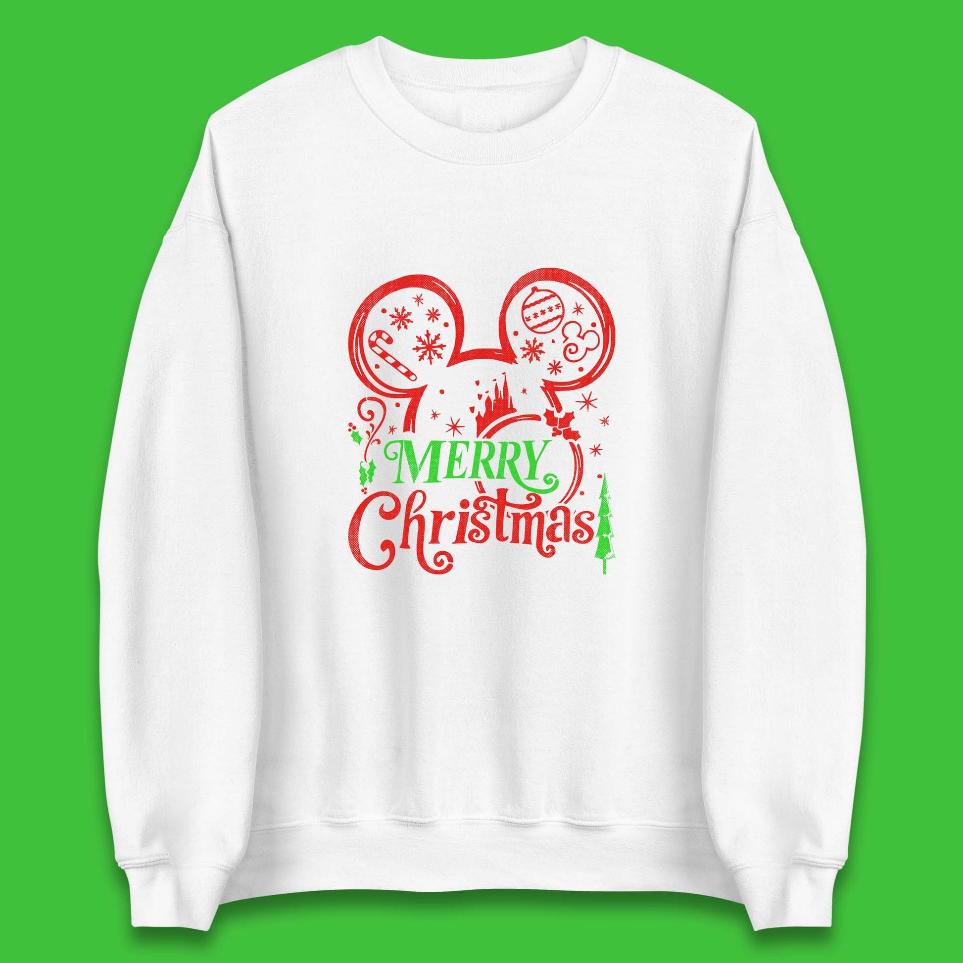 mickey mouse head christmas sweatshirt