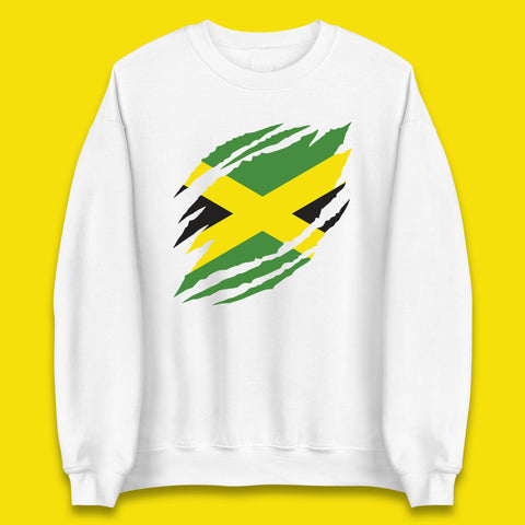 Distressed Jamaica Flag Jamaica Flag Caribbean Islander Sun Marley Kingston Jamaican Pride Patriotism Unisex Sweatshirt