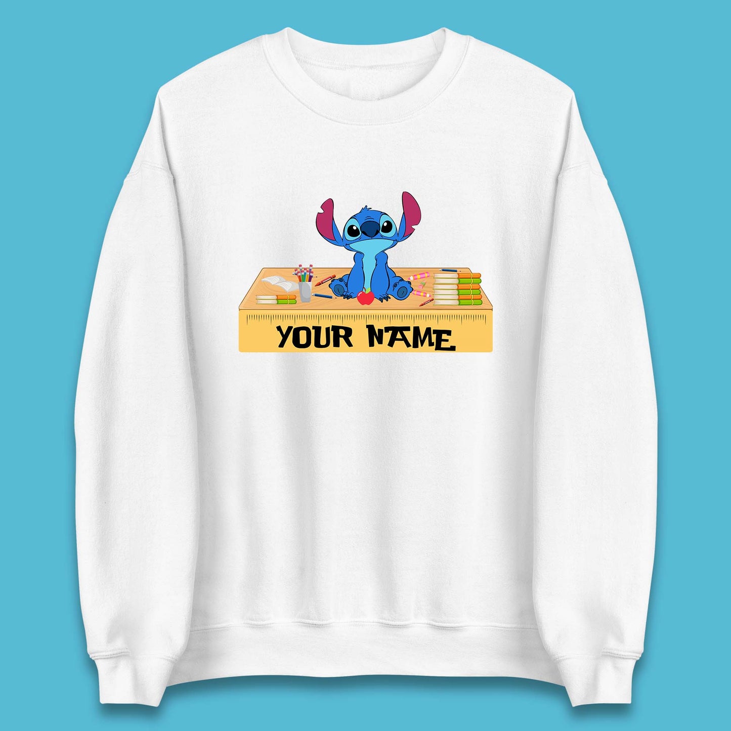 Personalised Disney Stitch Welcome Back To School Your Name Lilo & Stitch School First Day Of School Unisex Sweatshirt