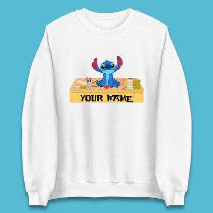 Personalised Disney Stitch Welcome Back To School Your Name Lilo & Stitch School First Day Of School Unisex Sweatshirt