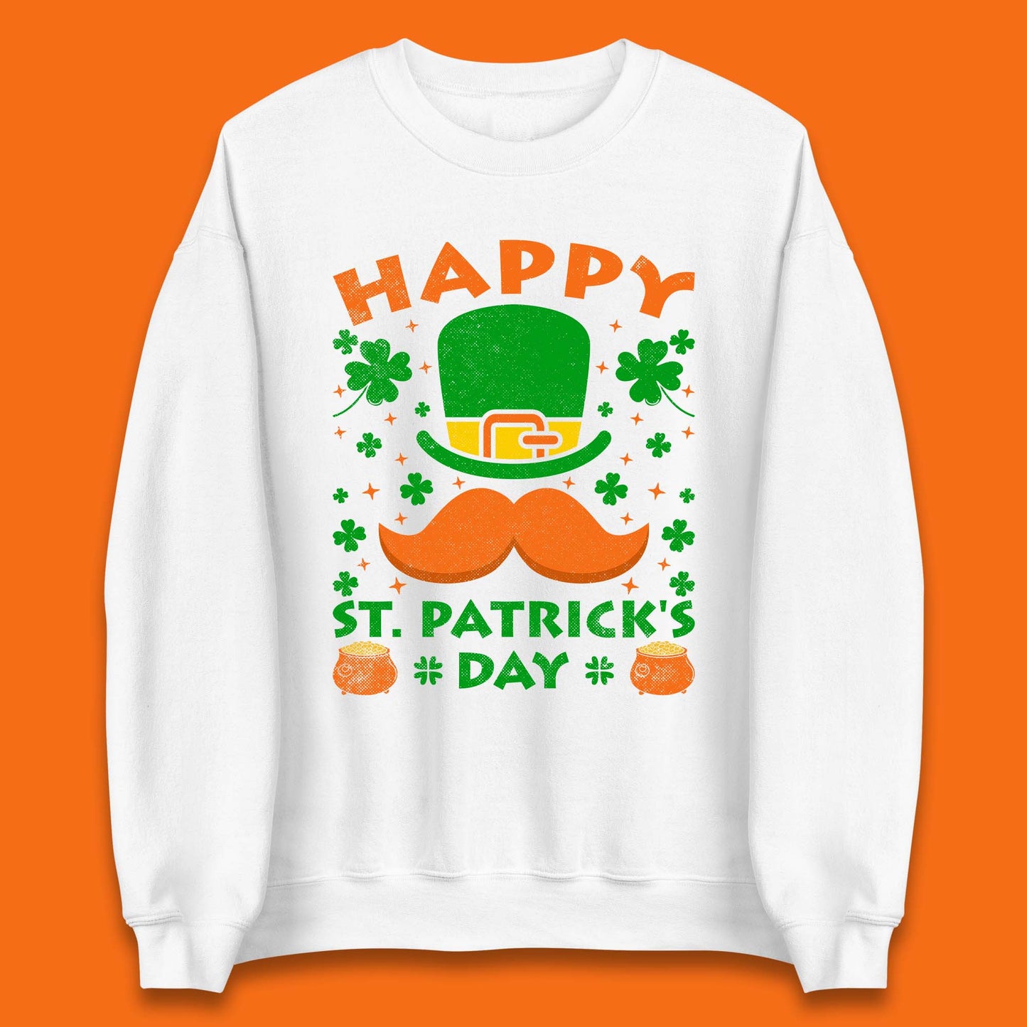 Leprechaun Hat & Ginger Mustache Unisex Sweatshirt