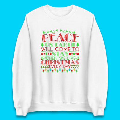 peace on earth christmas quote sweatshirt