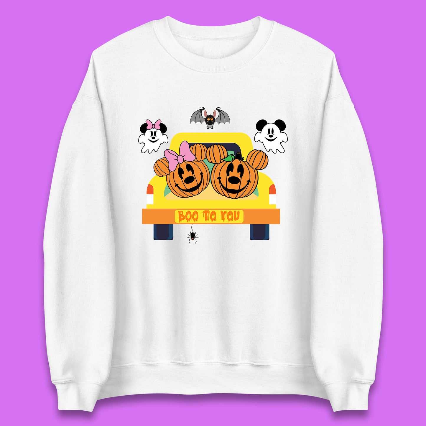 Disney Halloween Mickey Minnie Mouse Pumpkin Ghost Boo To You Horror Scary Disney Trip Unisex Sweatshirt