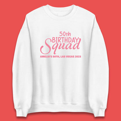 Personalised Birthday Squad Custom Birthday Year Your Name City And Year Birthday Party Unisex Sweatshirt