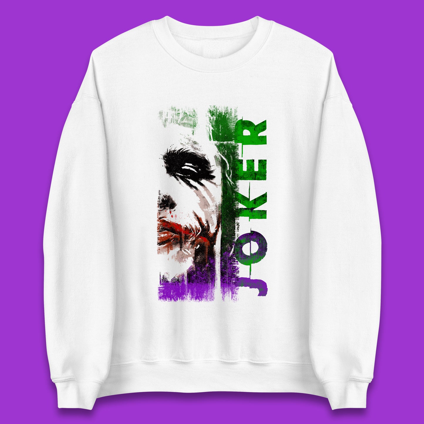 Joker Face Movie Villain Comic Book Character Supervillain Movie Poster Unisex Sweatshirt