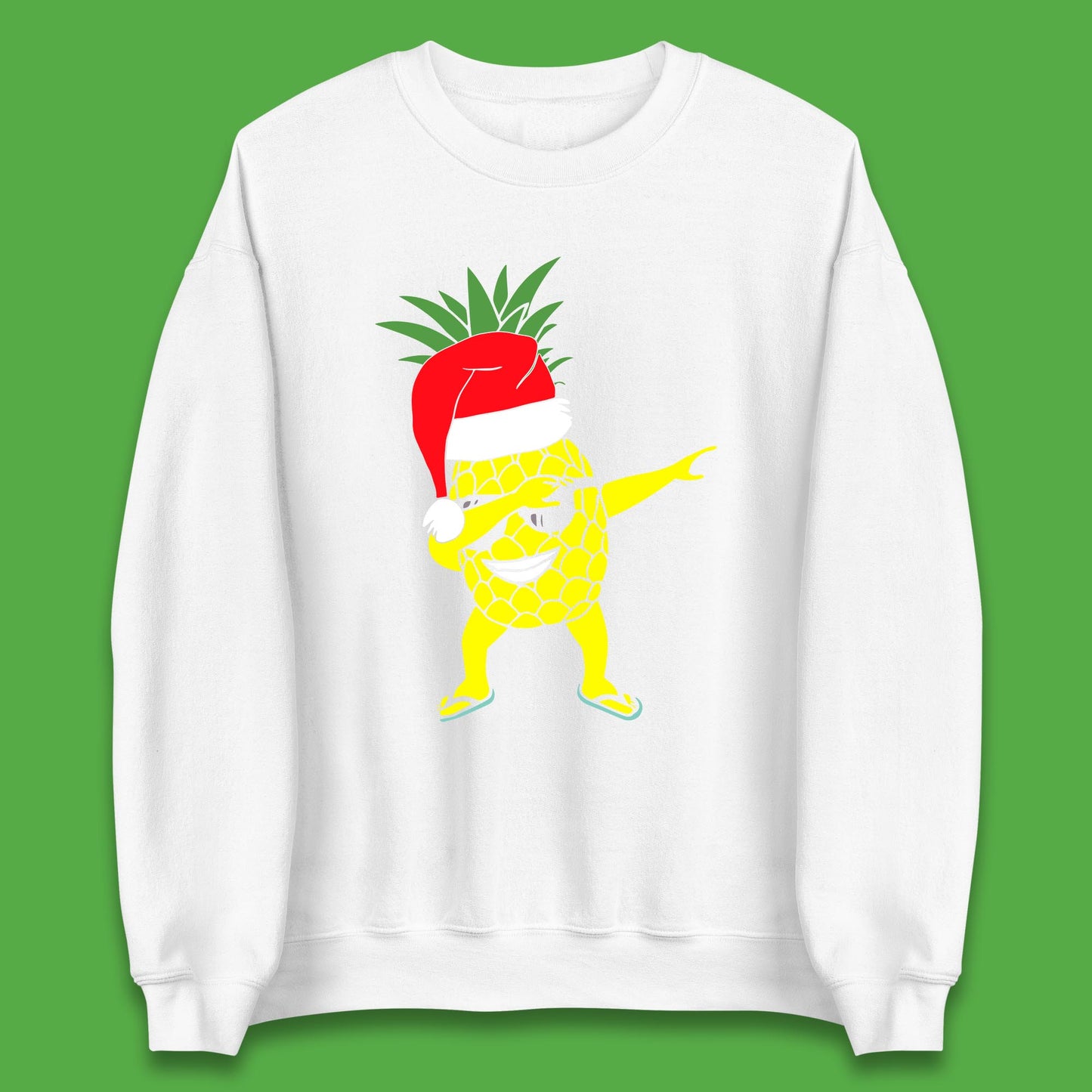 Dabbing Santa Pineapple Sunglasses Christmas In July Funny Santa Summer Vacation Xmas Unisex Sweatshirt