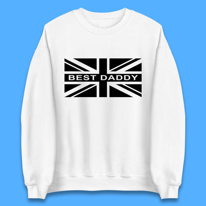 Best Daddy Vintage Union Jack Great Britain United Kingdom England Flag Patriotic Dad Father's Day Unisex Sweatshirt