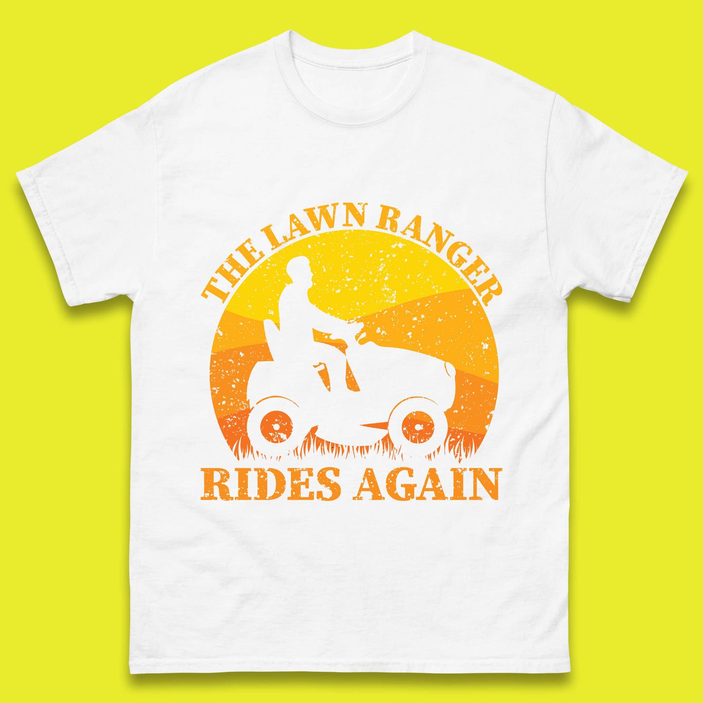 The Lawn Ranger Rides Again Funny Lawn Mowing Gardener Landscaper Dad Joke Landscaping Mens Tee Top