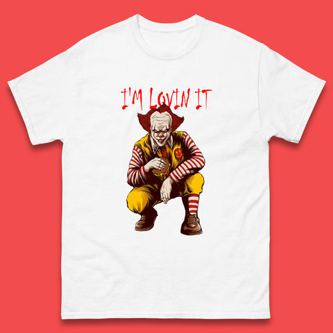 I'm Loven It Pennywise Clown Halloween IT Pennywise Clown Horror Movie Fictional Character Mens Tee Top