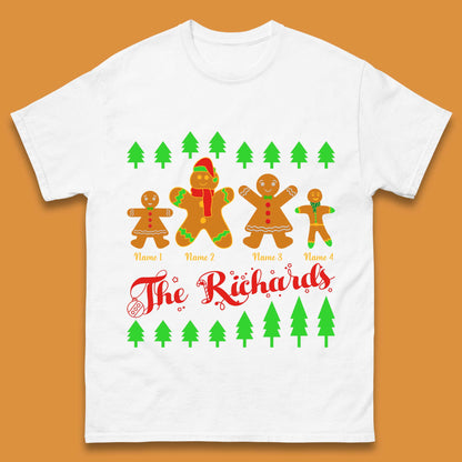 Personalised The Gingerbread Family Christmas Mens T-Shirt