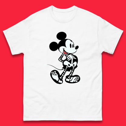 Disney Mickey Mouse Skeleton Funny Horror Scary Cartoon Character Mickey Skull Disneyland Vacation Trip Disney World Mens Tee Top