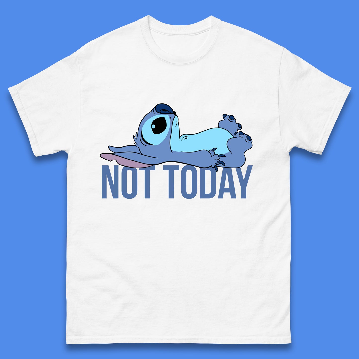 Lazzy Disney Ohana Not Today Laying Ohana Lilo & Stitich Disneyland Cartoon Character Walt Disney Mens Tee Top