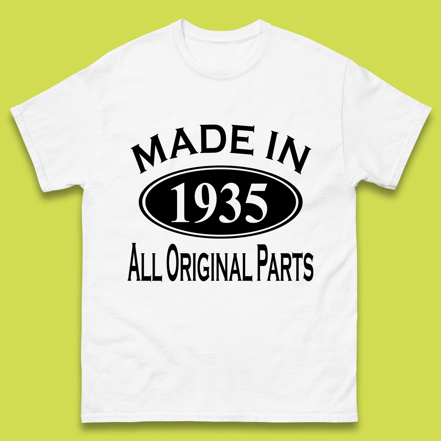 Made In 1935 All Original Parts Vintage Retro 88th Birthday Funny 88 Years Old Birthday Gift Mens Tee Top