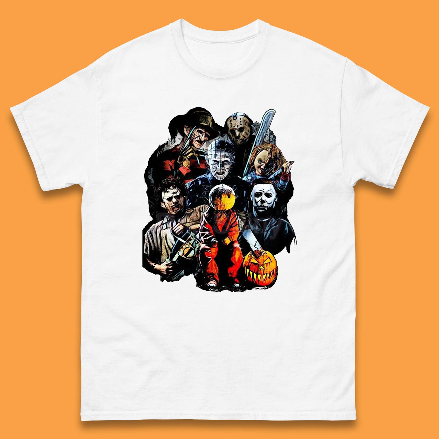 Halloween Horror Movie Characters Friends Halloween Villians Serial Killers Mens Tee Top