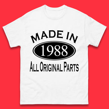 Made In 1988 All Original Parts Vintage Retro 35th Birthday Funny 35 Years Old Birthday Gift Mens Tee Top