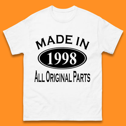 Made In 1998 All Original Parts Vintage Retro 25th Birthday Funny 25 Years Old Birthday Gift Mens Tee Top