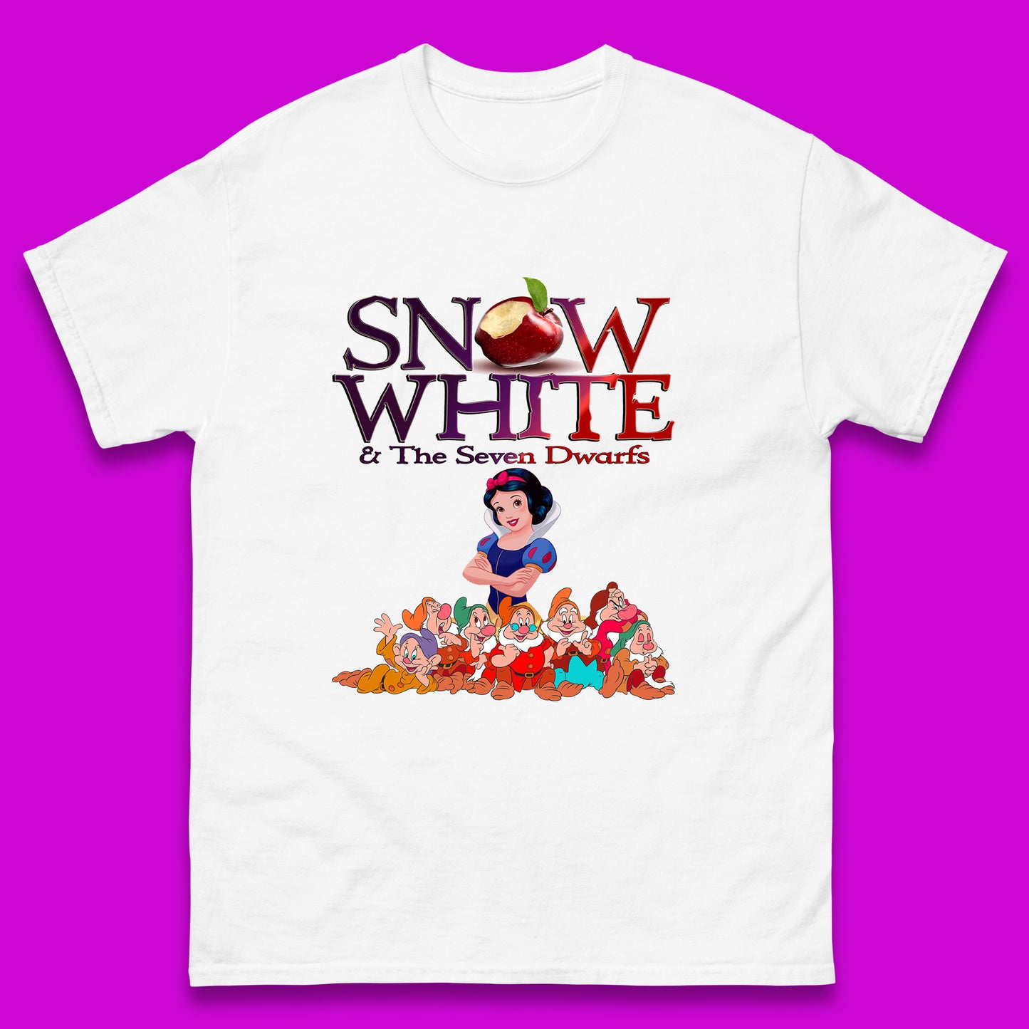 Disney Snow White And The Seven 7 Dwarfs Disney Dwarfs Group Grumpy Sleepy Dopey Doc Sneezy Bashful Happy Disneyland Cartoon Character Mens Tee Top