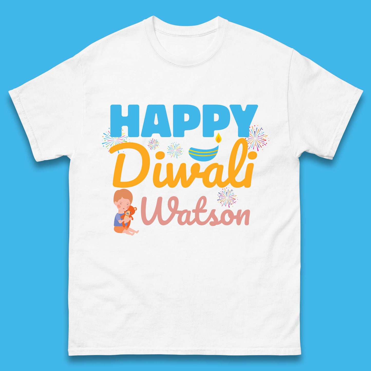 Personalised Happy Diwali Festival Of Lights Your Name Indian Diwali Holiday Celebration Mens Tee Top