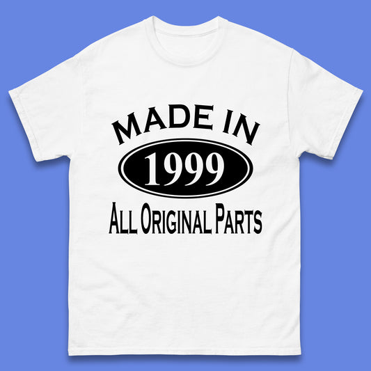 Made In 1999 All Original Parts Vintage Retro 24th Birthday Funny 24 Years Old Birthday Gift Mens Tee Top