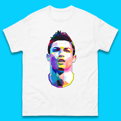 Cristiano Ronaldo Retro Style Portrait Football Player CR7 Portuguese Professional Footballer Soccer Player Sports Champion Mens Tee Top