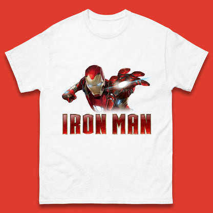 Iron Man Superhero Marvel Avengers Comic Book Character Flaying Iron-Man Marvel Comics Mens Tee Top