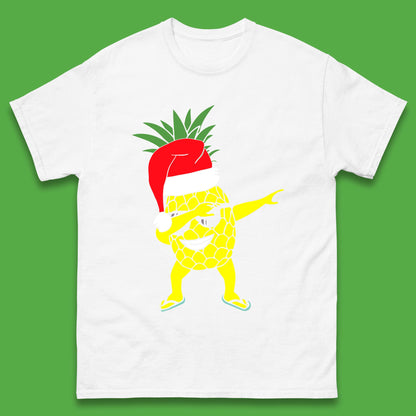 Dabbing Santa Pineapple Sunglasses Christmas In July Funny Santa Summer Vacation Xmas Mens Tee Top