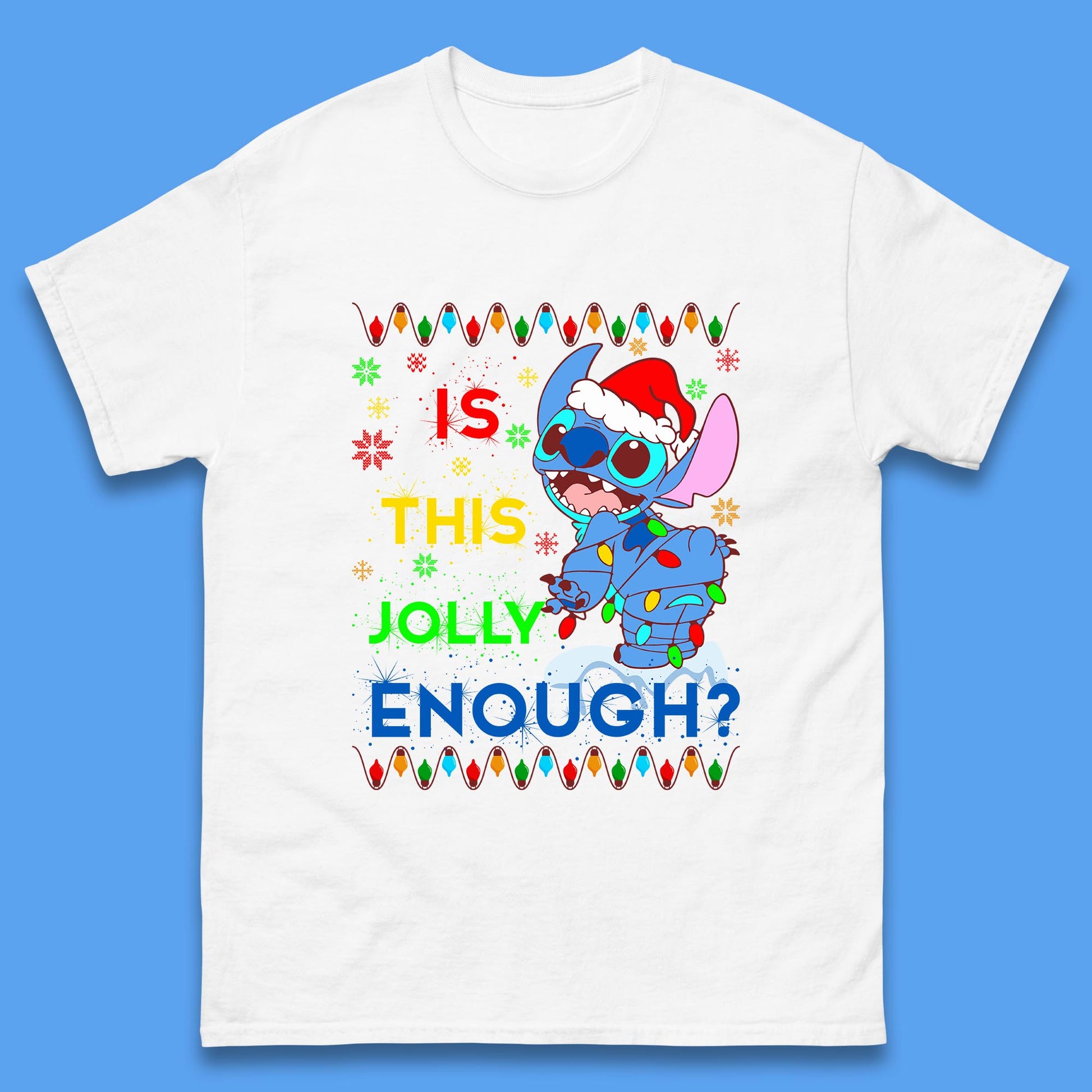 christmas stitch is this jolly enough t shirt